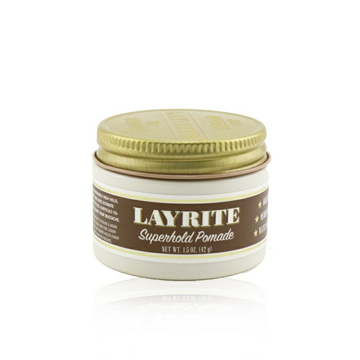 デパコス（2000円程度） 【月間優良ショップ受賞】 Layrite Superhold Pomade (High Hold, Medium Shine, Water Soluble) レイライト スーパーホールドポマード (ホールド強、ミディアムシャイン、水で洗い流せます) 42g/1.5oz 送料無料 海外通販