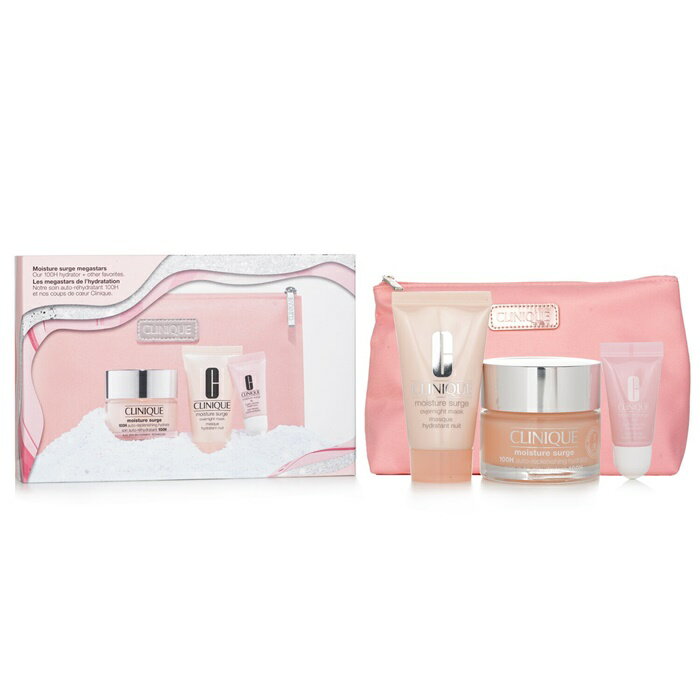 【月間優良ショップ受賞】 Clinique Moisture Surge Megastars Set: クリニーク Moisture Surge Megastars Set: 3pcs+1bag 送料無料 海外通販