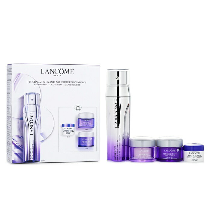 【月間優良ショップ受賞】 Lancome High Performance Anti-Aging Skincare Set: Renergie Serum 50ml Day Cream 15ml Night Cream15ml Eye Cream 5ml ランコ 送料無料 海外通販