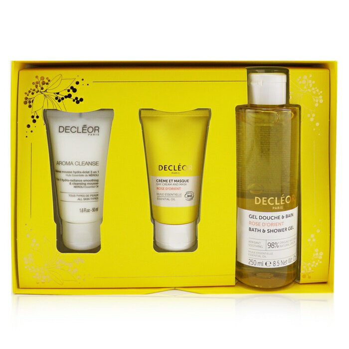 Decleor Infinite Soothing Rose Damascena Skincare Set: Aroma Cleanse Cleansing Mousse+ Day Cream & Mask+ Bath & Show 【楽天海外直送】