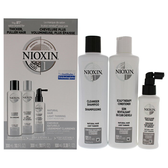 【月間優良ショップ受賞】 Nioxin System 1 Kit 10.1oz Cleanser Shampoo, 10.1oz Scalp Therapy Condi..