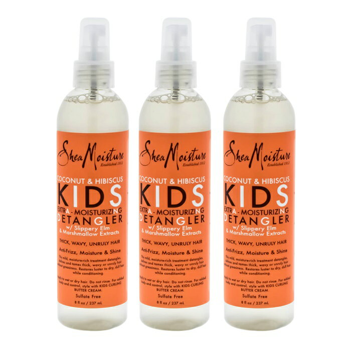 楽天The Beauty Club【月間優良ショップ受賞】 Shea Moisture Coconut and Hibiscus Kids Extra-Moisturizing Detangler - Pack of 3 シアモイスチャー ココナッツとハイビスカスキッズエクストラモイスチャライジングデタング 送料無料 海外通販