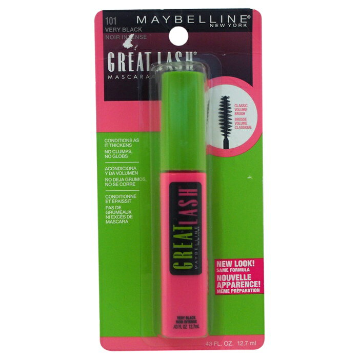 【月間優良ショップ受賞】 Maybelline Great Lash Mascara - 101 Very Black メイベリン グレートラッシュマスカラ-＃101ベリーブラック 0.43 oz 送料無料 海外通販