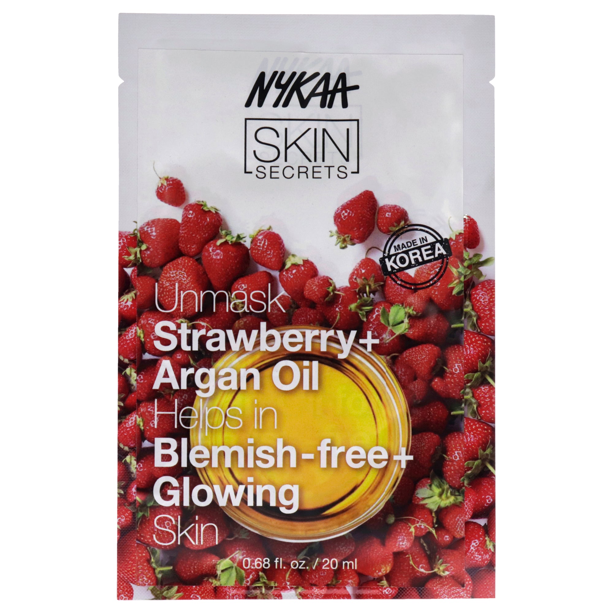 【月間優良ショップ受賞】 Nykaa Naturals Skin Secrets Sheet Mask - Strawberry and Argan Oil 1 Pc 送料無料 海外通販
