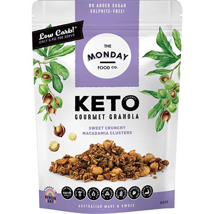 The Monday Food Co. Keto Gourmet Granola Sweet Crunchy Macadamia Clusters 800g