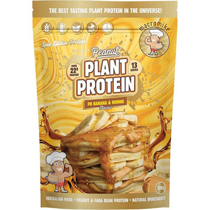 Macro Mike Peanut Plant Protein PB Banana & Hunnie 520g