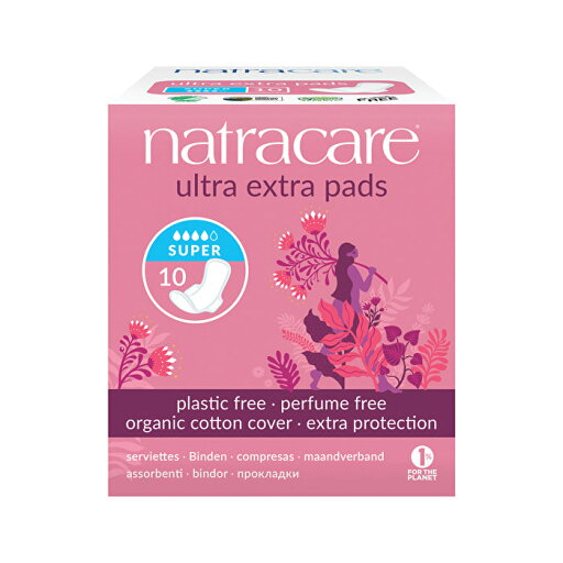Natracare Ultra Extra Pads Super with Organic Cotton Cover x 10 Pack Natracare Ultra Extra Pads Super with Organic Cotton Cover x 10 Pack