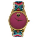 Manoush MSHHIPC Hindi Heart - Gold/Pink Nylon Strap Watch by Manoush for Women - 1 Pc Watch(4)
