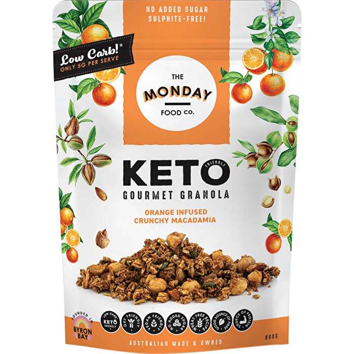 The Monday Food Co. Keto Gourmet Granola Orange Infused Crunchy Macadamia 800g