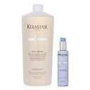 【月間優良ショップ受賞】 Kerastase Blond Absolu Set 1: Shampoo & Fortifying Heat-Protecting Serum (Lightened or Highlighted Hair) ケラスターゼ Blond Absolu 送料無料 海外通販