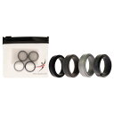 ROQ Silicone Wedding Step Ring Set - Black-Camo by ROQ for Men - 4 x 4 mm Ring