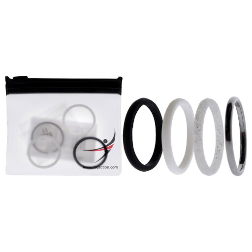 ROQ Silicone Wedding Twin 2mm Ring Set - Black-White by ROQ for Women - 4 x 11 mm Ring ROQ Silicone Wedding Twin 2mm Ring Set - Black-White by ROQ for Women - 4 x 11 mm Ring