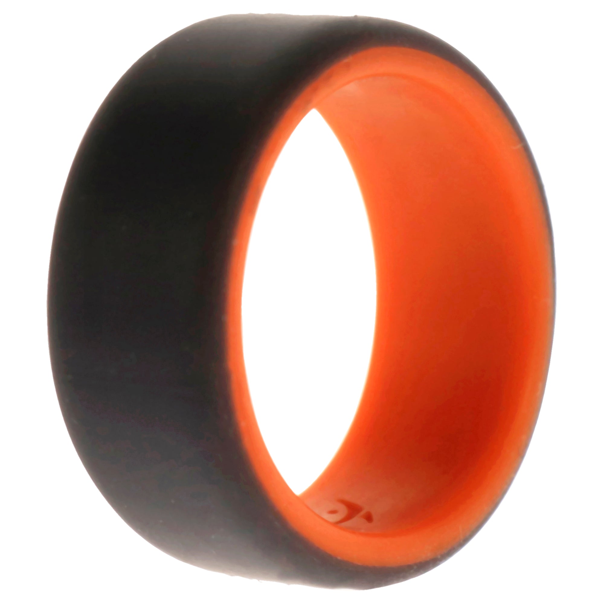 ROQ Silicone Wedding 2Layer Beveled 8mm Ring - Orange-Grey by ROQ for Men - 8 mm Ring
