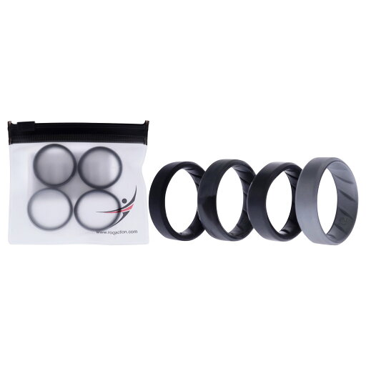 ROQ Silicone Wedding BR 8mm Edge Ring Set - Black-Camo by ROQ for Men - 4 x 12 mm Ring ROQ Silicone Wedding BR 8mm Edge Ring Set - Black-Camo by ROQ for Men - 4 x 12 mm Ring