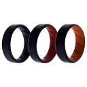 ROQ Silicone Wedding BR 8mm Edge Ring Set - MultiColor by ROQ for Men - 3 x 13 mm Ring(4)