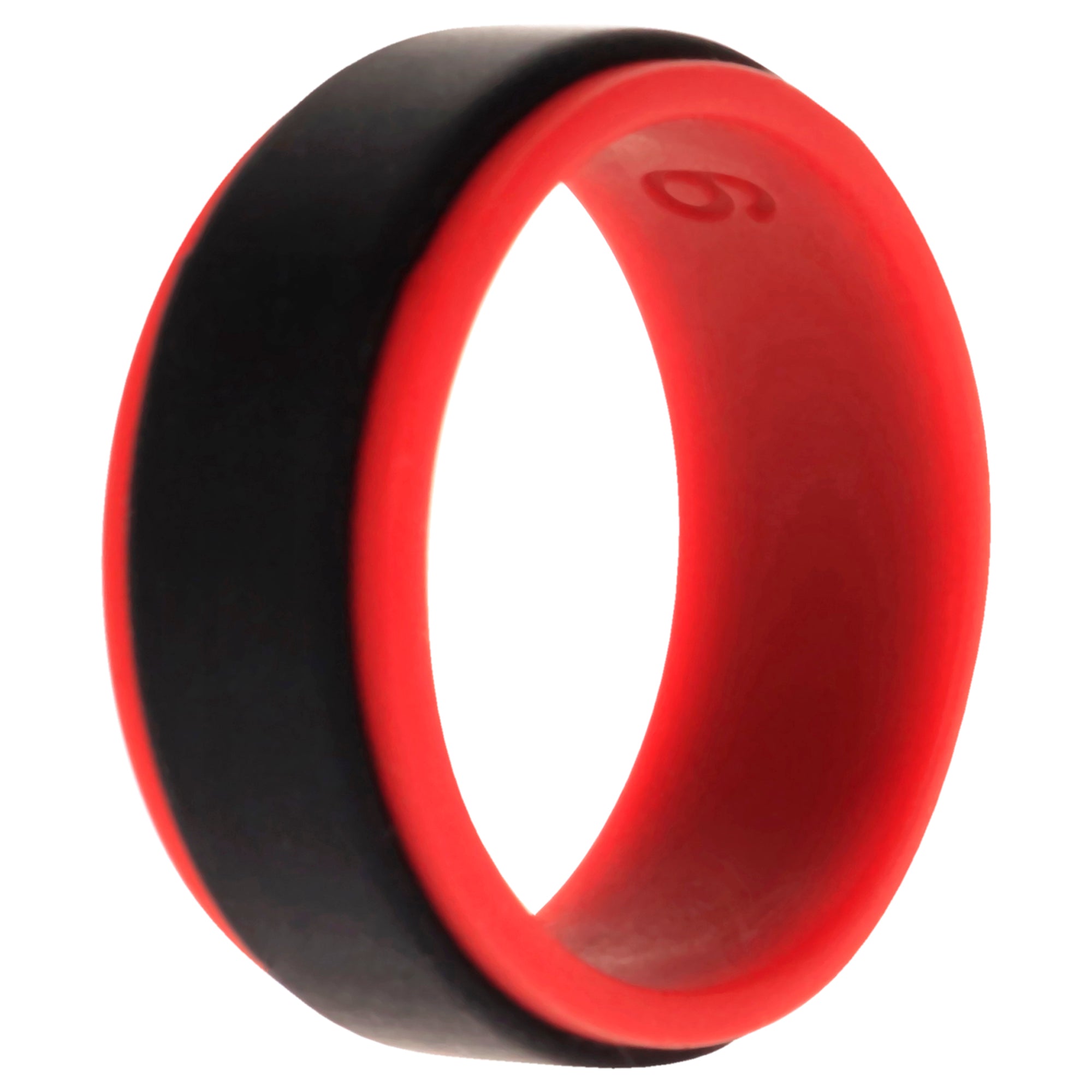 ROQ Silicone Wedding 2Layer Step Ring - Red-Black by ROQ for Men - 9 mm Ring
