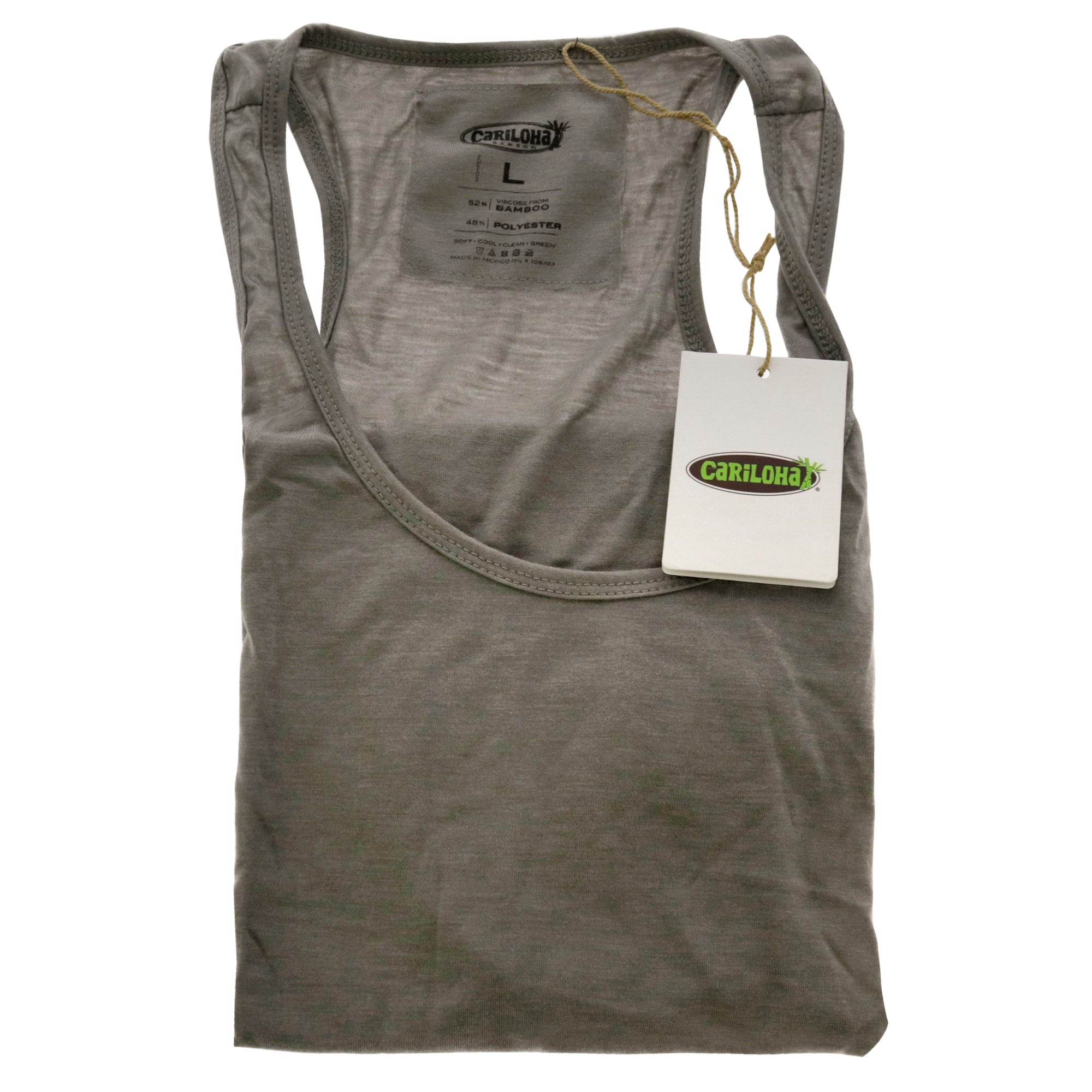 Cariloha Bamboo Racer Tank - Heather Gray by Cariloha for Women - 1 Pc Tank Top (L)(4)