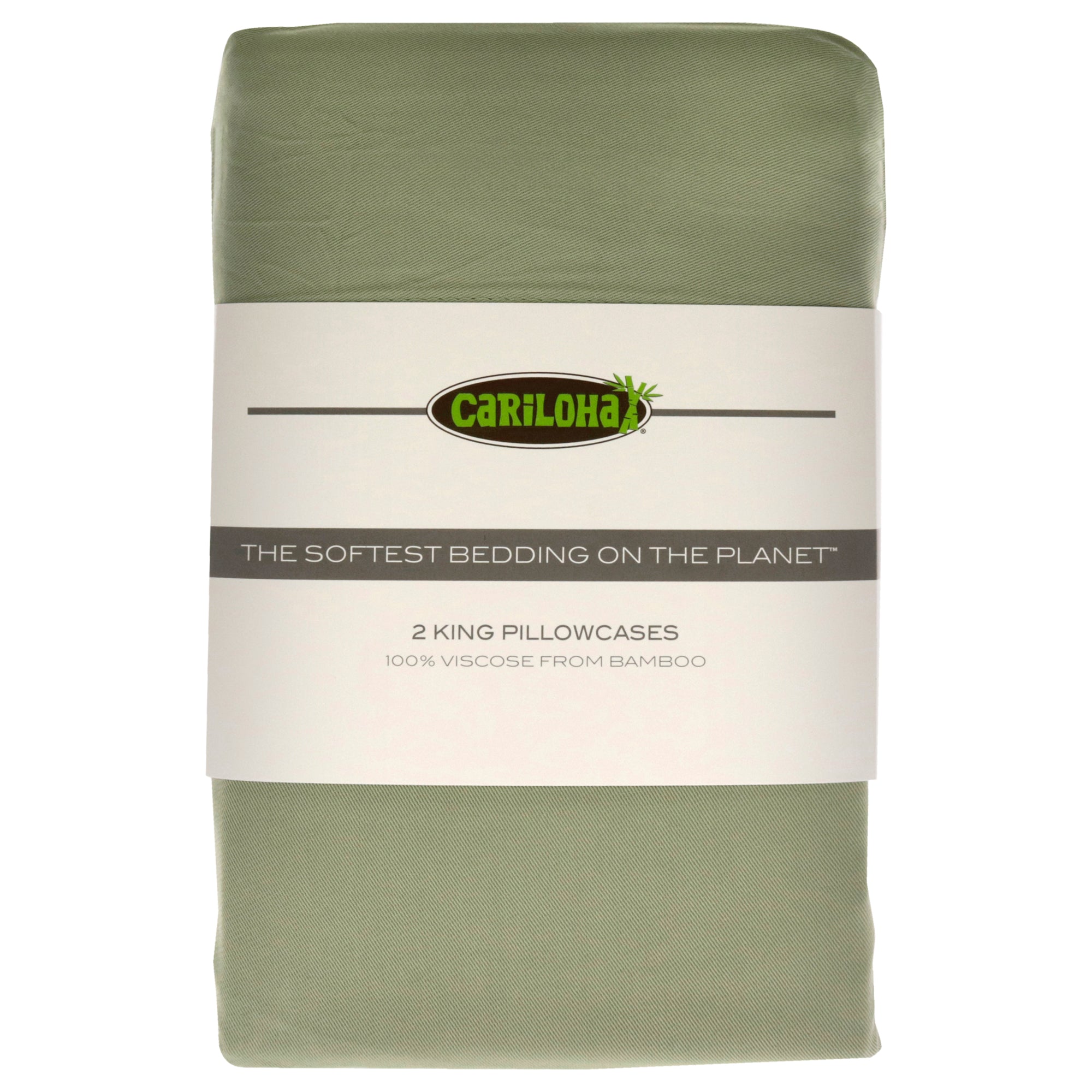 Cariloha Classic Bamboo Pillowcase Set - Sage-King by Cariloha for Unisex - 2 Pc Pillowcase