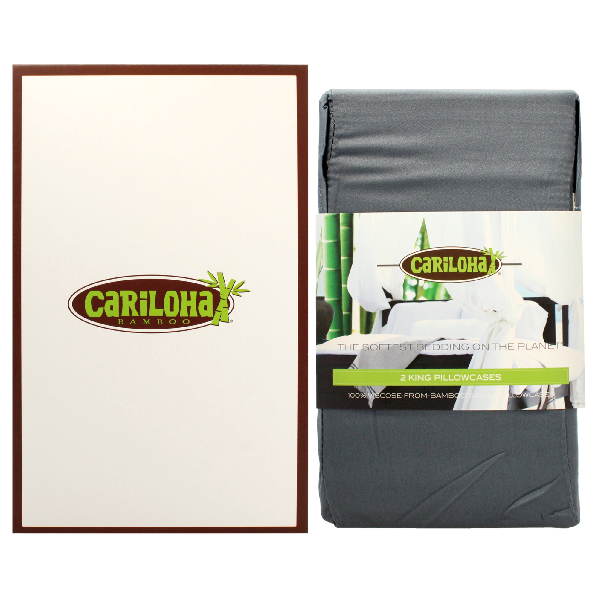 Cariloha Resort Bamboo Pillowcase Set - Blue Lagoon-King by Cariloha for Unisex - 2 Pc Pillowcase