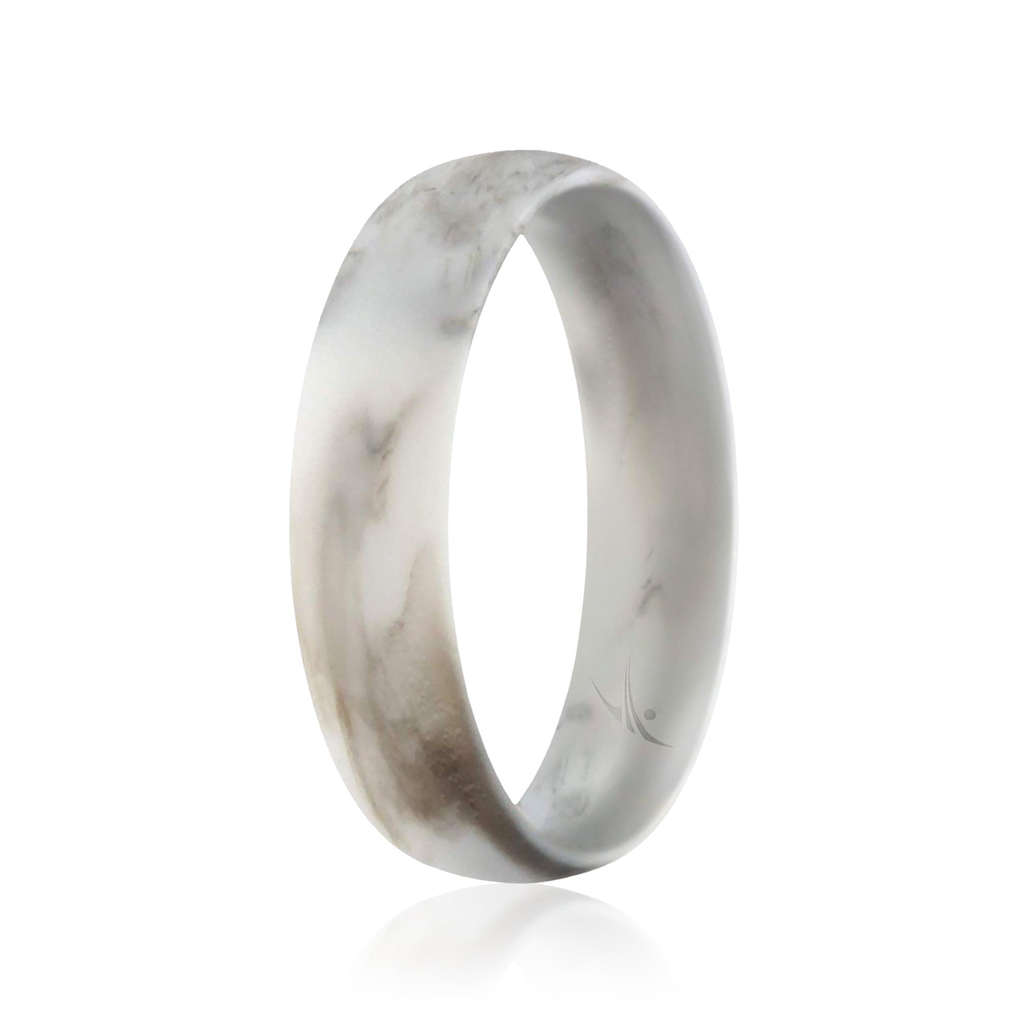 ROQ Silicone Wedding Ring - Dome Style Thin Comfort Fit - Marble by ROQ for Women - 5 mm Ring