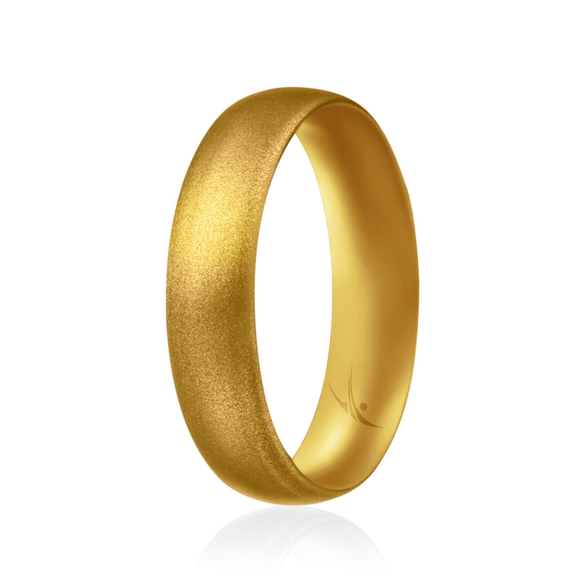 ROQ Silicone Wedding Ring - Dome Style Thin Comfort Fit - Gold by ROQ for Women - 4 mm Ring