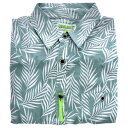 Cariloha Bamboo Woven Button-Up Shirt - Ocean Green Foliage Print by Cariloha for Men - 1 Pc Shirt (M)
