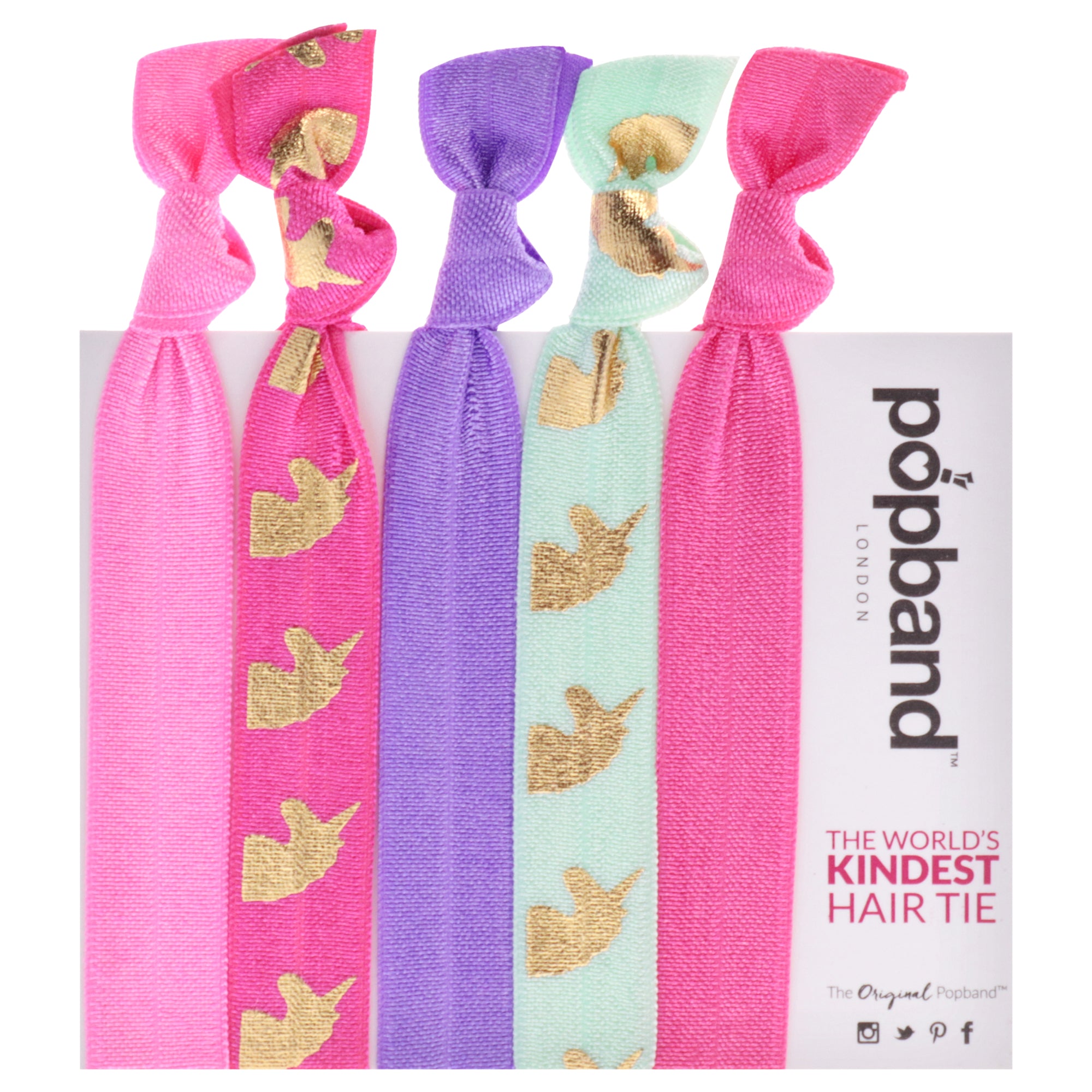 Popband Hair Tie - Unicorn by Popband for Women - 5 Pc Hair Bands