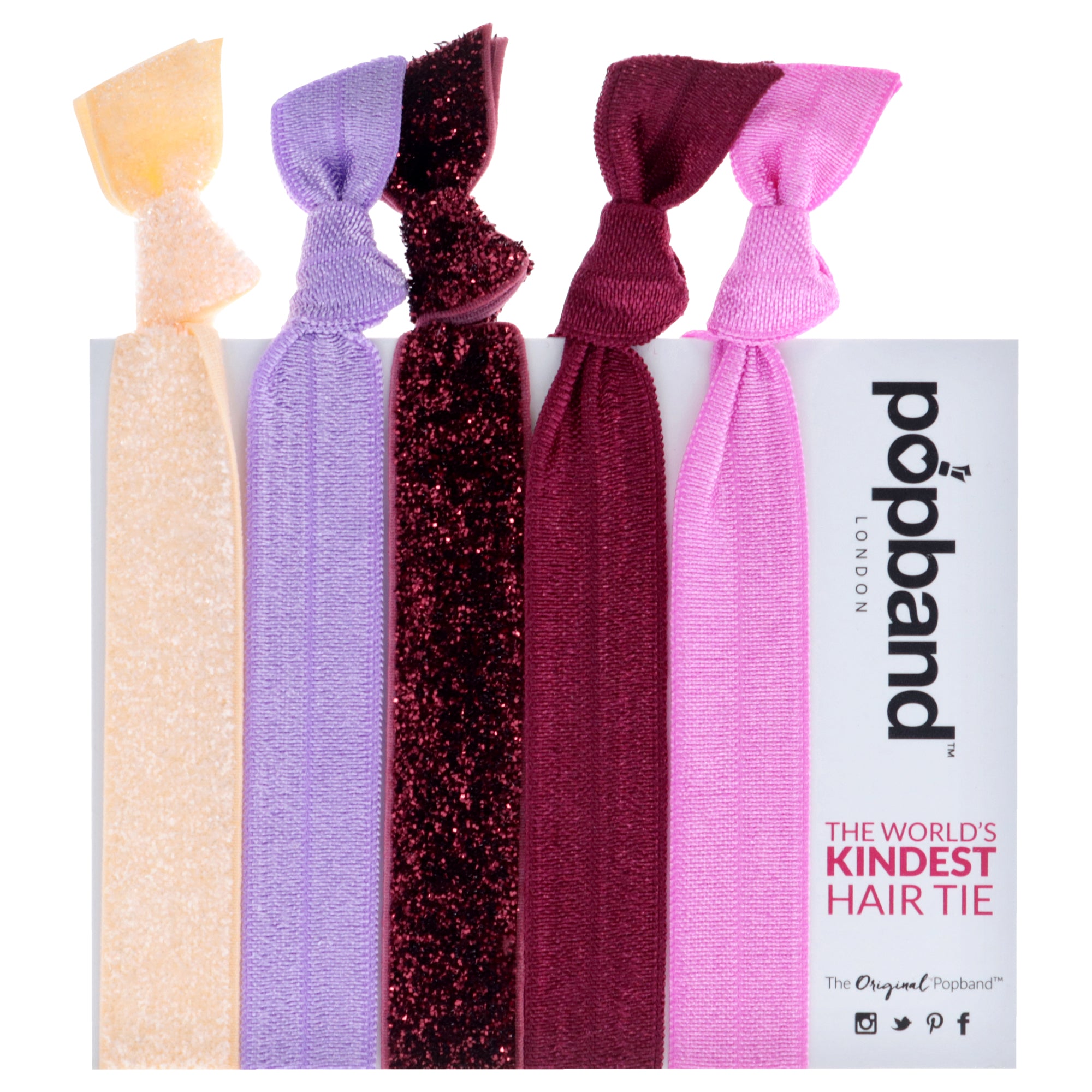 Popband Hair Tie - Winter Berry by Popband for Women - 5 Pc Hair Bands