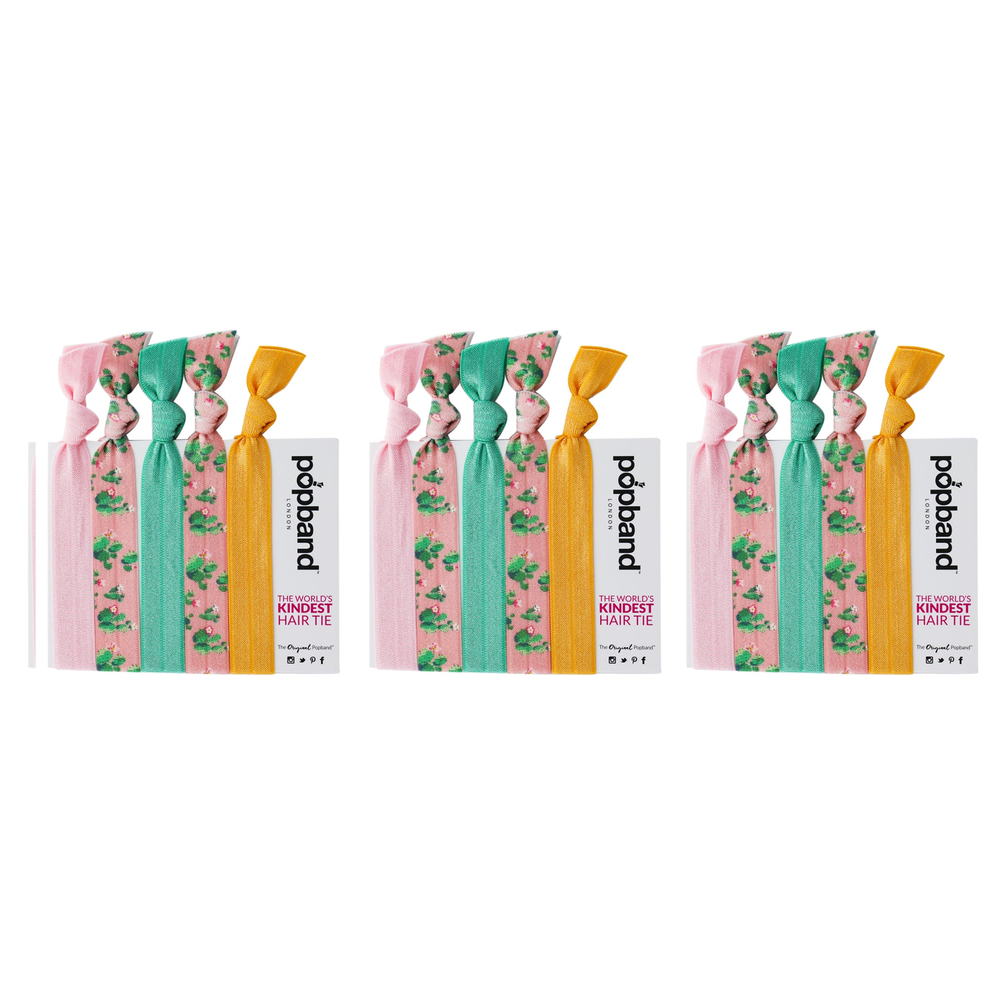 Popband Hair Tie - Arizona by Popband for Women - 5 Pc Hair Bands - Pack of 3