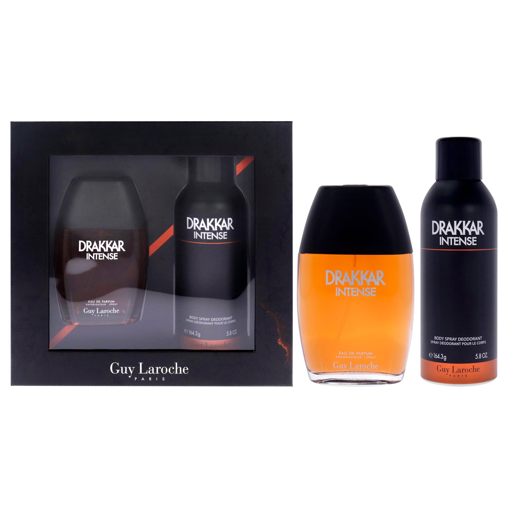 Guy Laroche Drakkar Intense by Guy Laroche for Men - 2 Pc Gift Set 3.4oz EDP Spray, 6.7oz Body S..