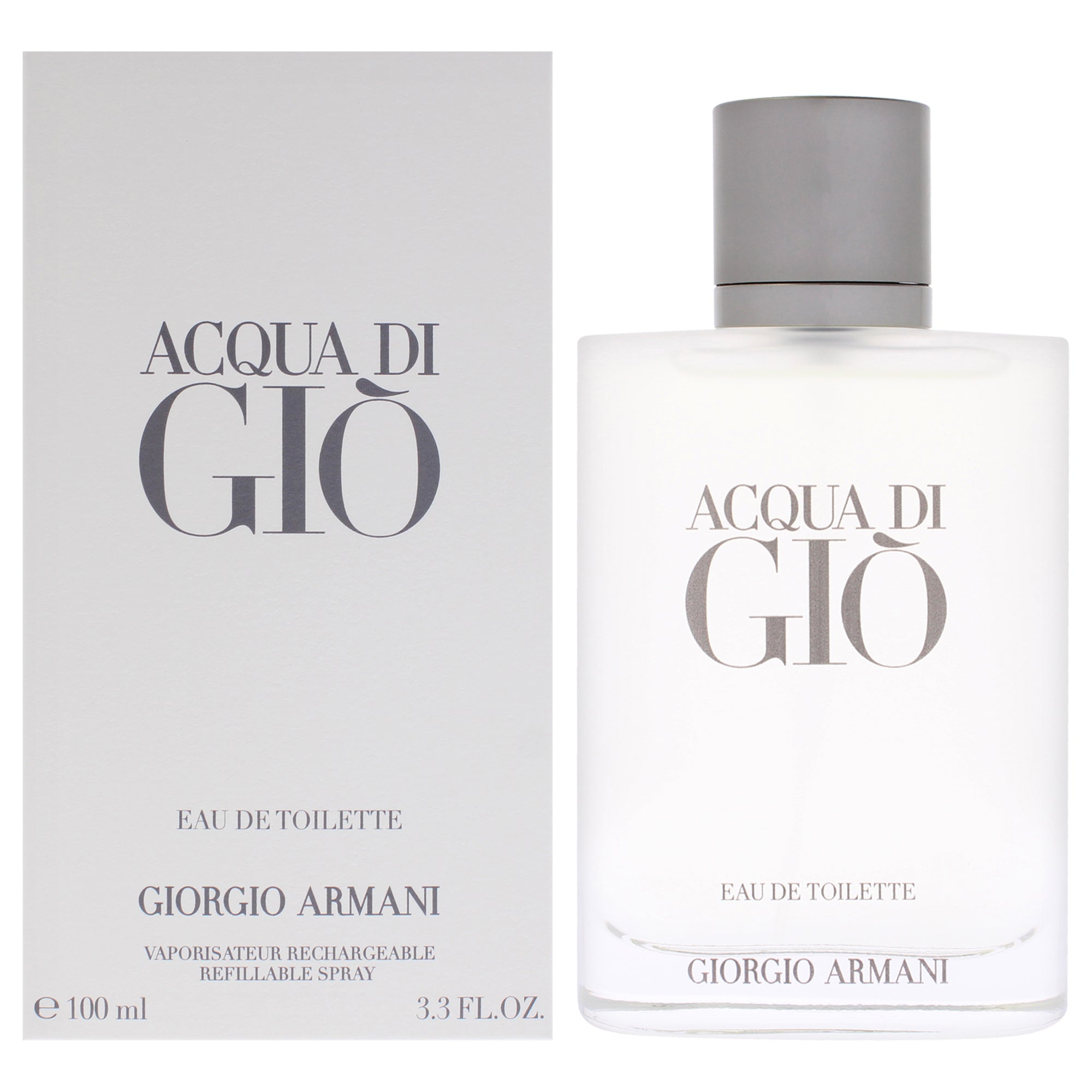 Giorgio Armani Acqua Di Gio by Giorgio Armani for Men - 3.4 oz EDT Spray (Refillable)