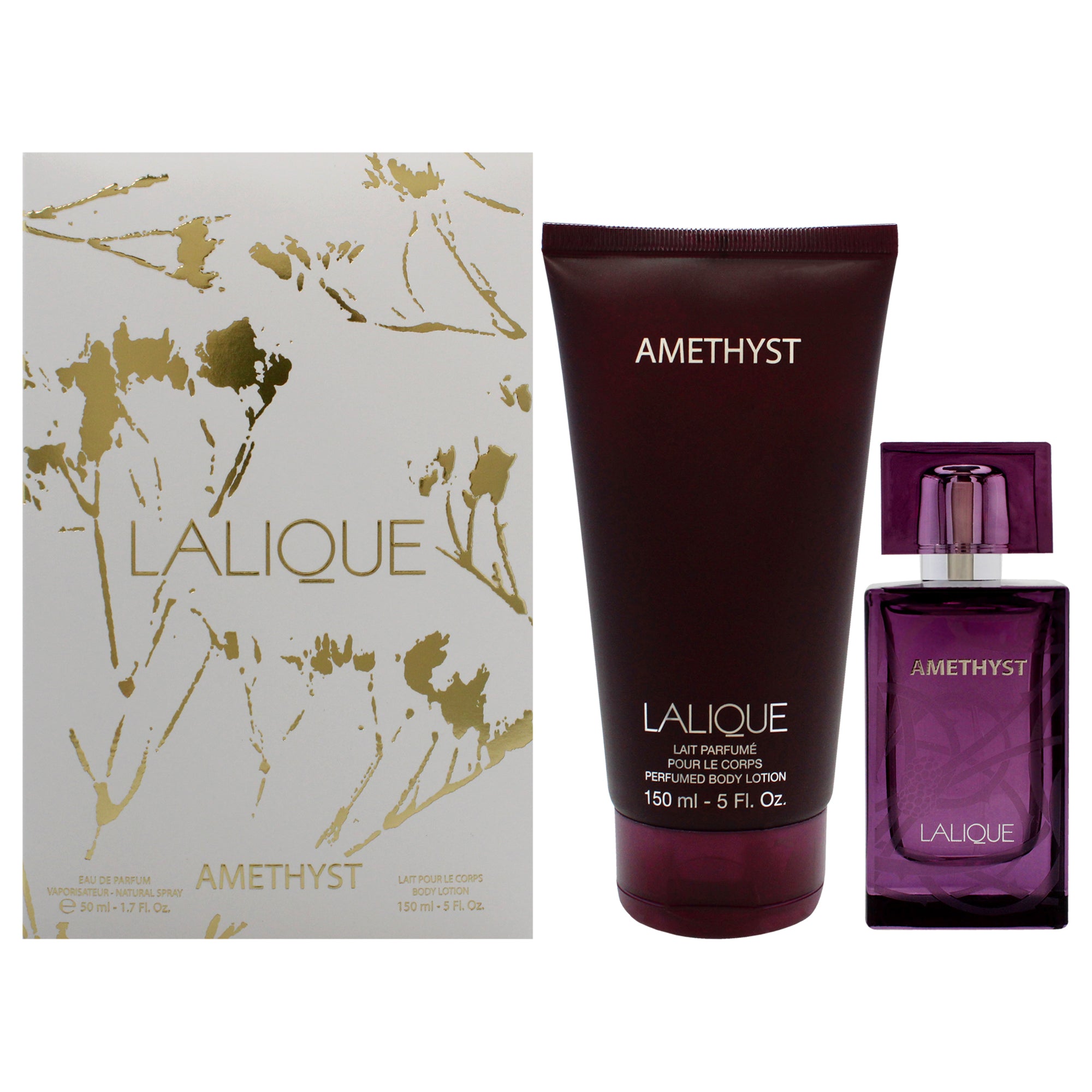 Lalique Amethyst Set by Lalique for Women - 2 Pc Gift Set 1.7 oz EDP Spray, 5 oz Body Lotion(4)