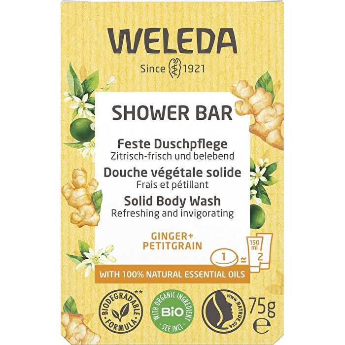 Weleda Shower Bar (Solid Body Wash) Ginger + Petitgrain 75g