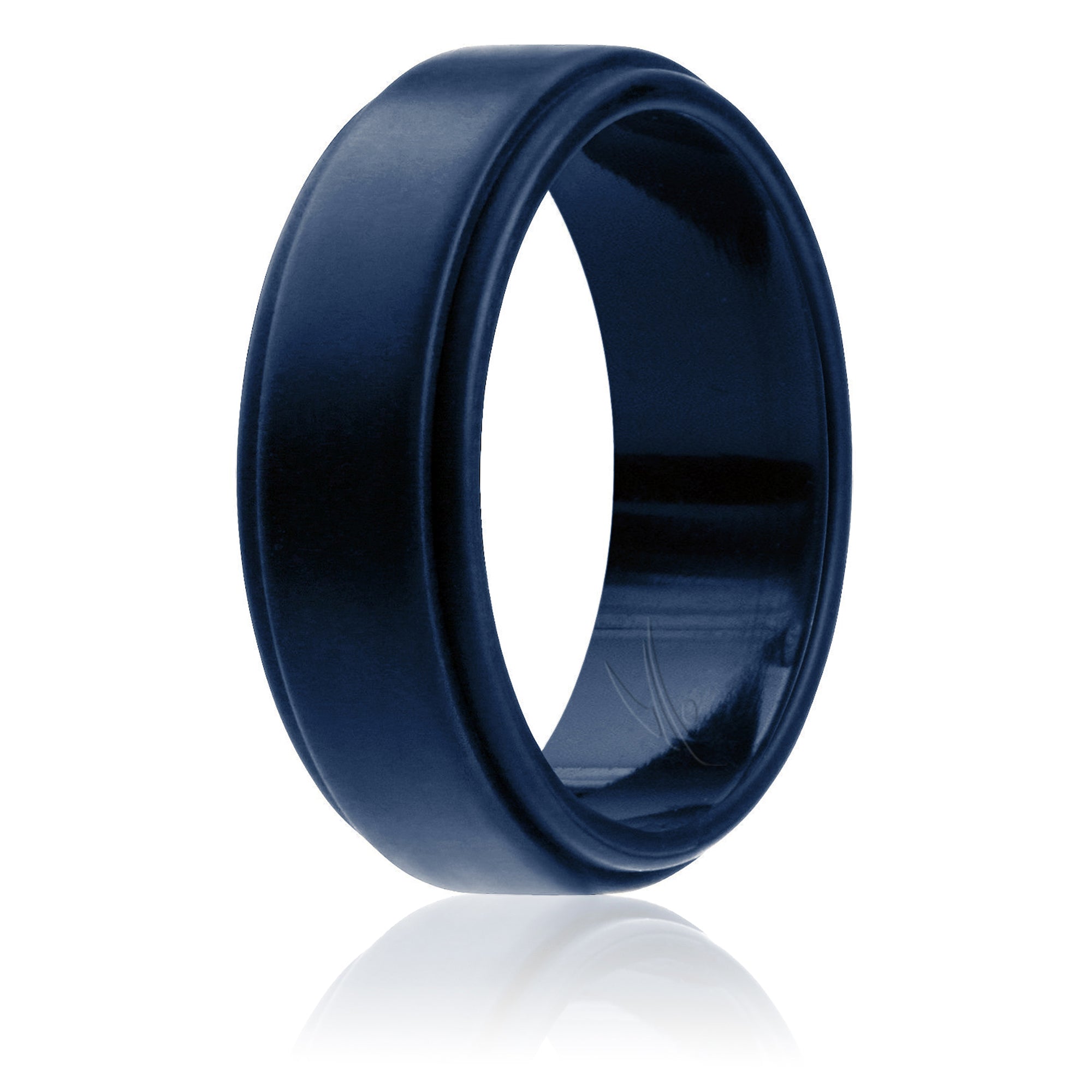 ROQ Silicone Wedding Ring - Step Edge Style - Blue by ROQ for Men - 11...