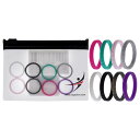 ROQ Silicone Wedding Stackble Lines Ring Set - MultiColor by ROQ for Women - 8 x 5 mm Ring(4)