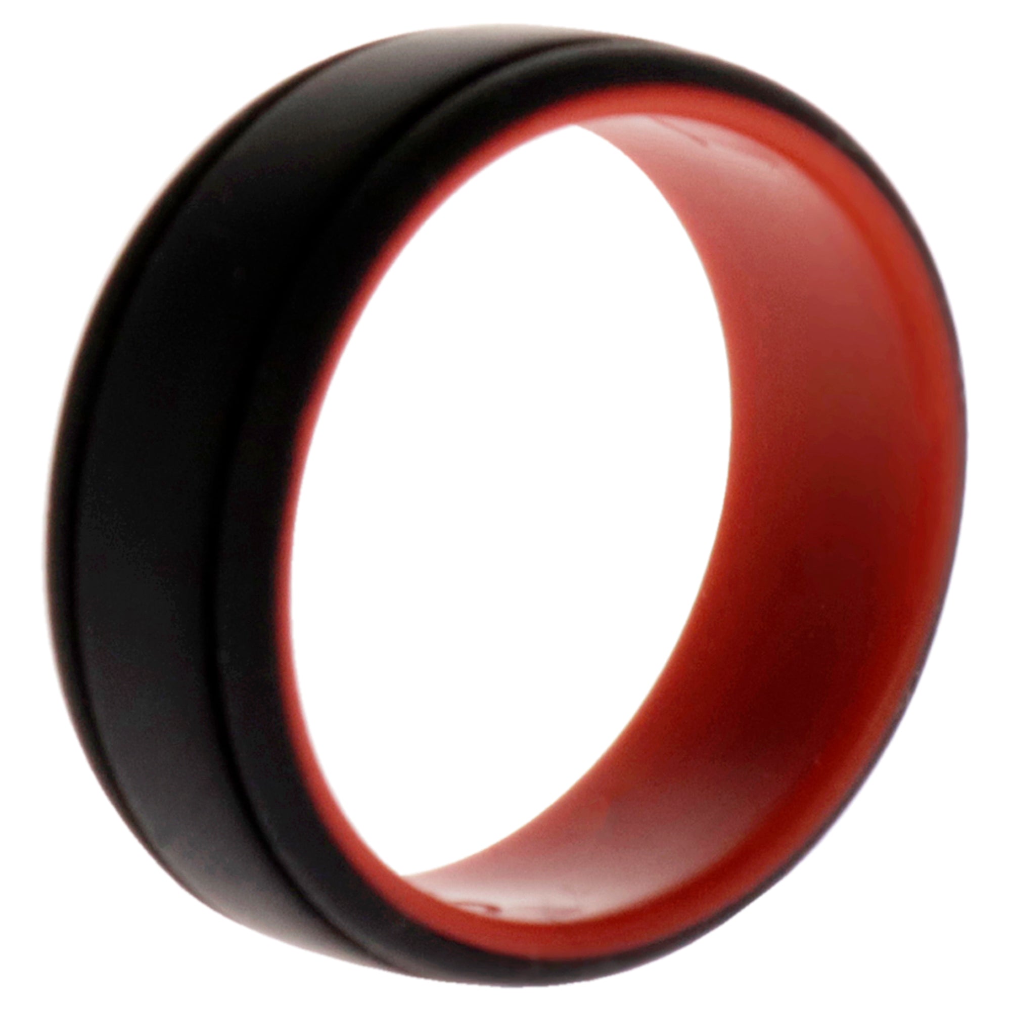 ROQ Silicone Wedding 2Layer Lines Ring - Red-Black by ROQ for Men - 15...