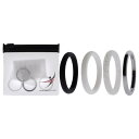 ROQ Silicone Wedding Twin 2mm Ring Set - Black-White by ROQ for Women - 4 x 11 mm Ring(4)