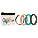 ROQ Silicone Wedding Twin 2mm Ring Set - Turquoise by ROQ for Women - 4 x 5 mm Ring(4)