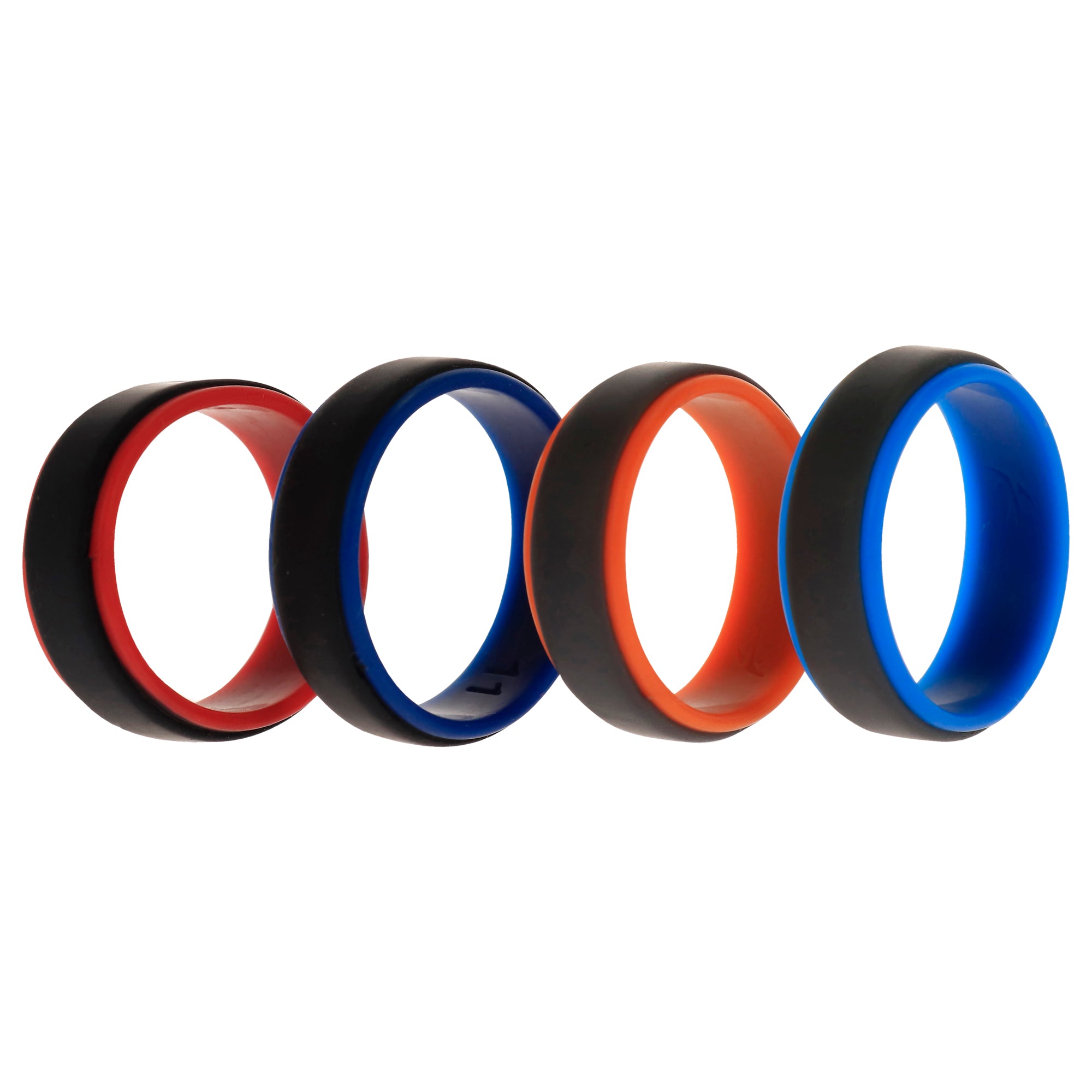 ROQ Silicone Wedding 2Layer Step Ring Set - Grey Black by ROQ for Men ...