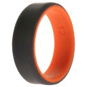 ROQ Silicone Wedding 2Layer Beveled 8mm Ring - Orange-Grey by ROQ for Men - 12 m...