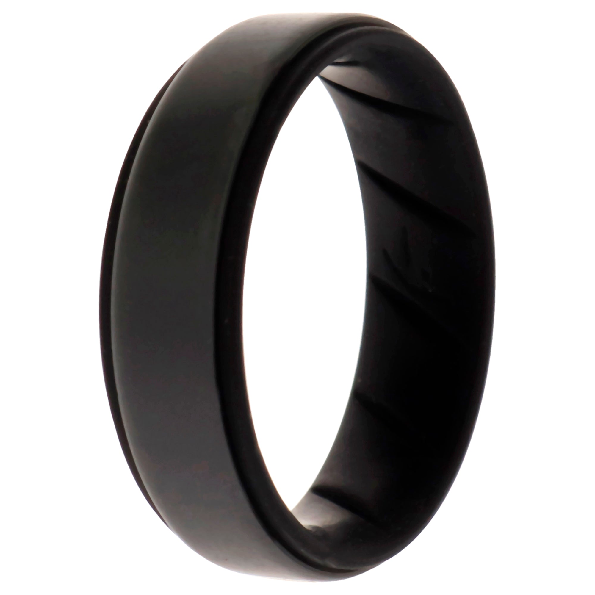 ROQ Silicone Wedding BR Step Ring - Black-Grey by ROQ for Men - 16 mm ...
