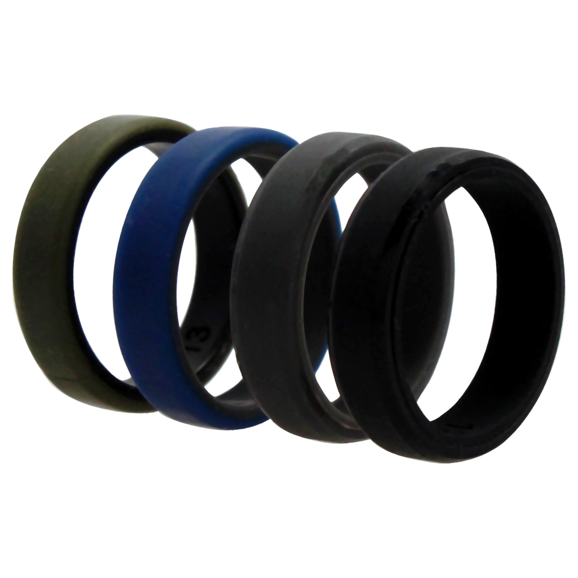ROQ Silicone Wedding 6mm Brush 2Layer Ring Set - Green by ROQ for Men ...
