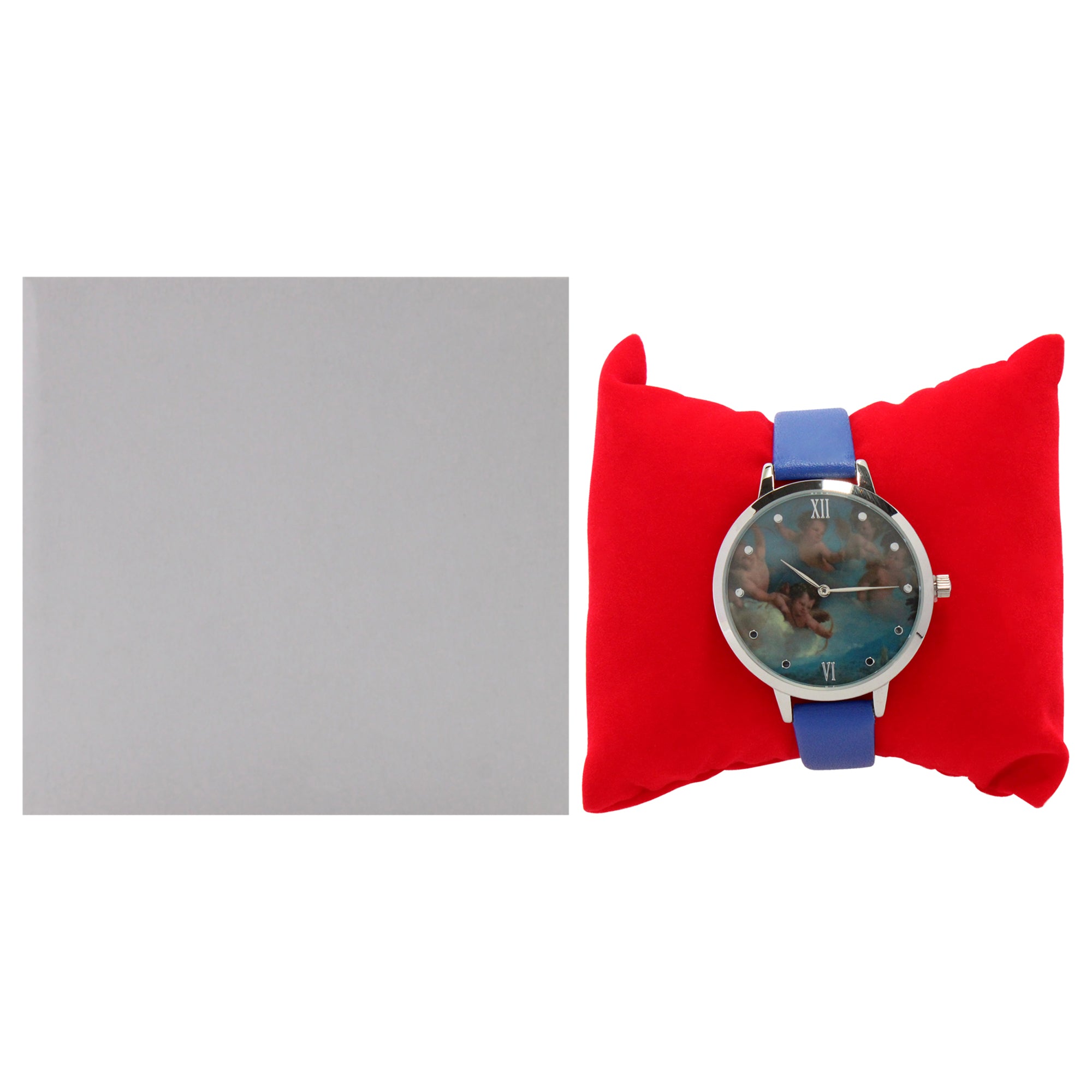 Charlotte Raffaelli CRR007 La Romance - Silver-Blue Leather Strap Watch by Charlotte Raffaelli for Women - 1 Pc Watch