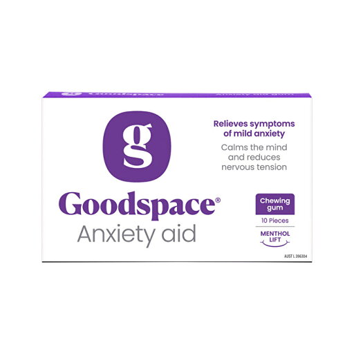 Goodspace Anxiety Aid Chewing Gum Menthol Lift Sleeve 10pc Goodspace Anxiety Aid Chewing Gum Menthol Lift Sleeve 10pc