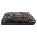 Pet Maison Faux Fur Cocoa Rectangle Pet Bed by Pet Maison for Unisex - 36 x 27 x 4 Inch Pet Bed