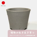 陶器 植木鉢 大道鉢 黒化粧 雑貨 ギフト おしゃれ 高級 | グレー 3号 4号 5号 小型 丸型 和風 | 日本製 国産 職人 市野伝市窯 | 海外 手土産...