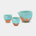 酒器3点セット HiBiKi 碧彩 片口&ぐい呑み 食器 ギフト おしゃれ 高級 陶器 |9x7.5cm 6x5cm ブルー 青 緑 京焼・清水焼 日本製 国産...