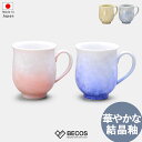 マグカップ 食器 ギフト おしゃれ 高級 花結晶 陶葊 陶あん 磁器 2点セット | 280ml 白地 青 赤 ブルー ピンク 京焼 清水焼 日本...