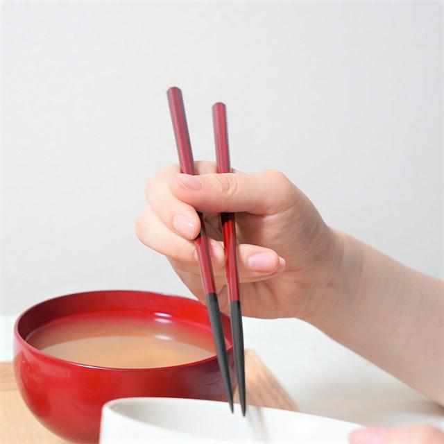 Rakuten - 【箸】漆六角 21.5cm | 若狭塗 | 箸蔵まつかん
