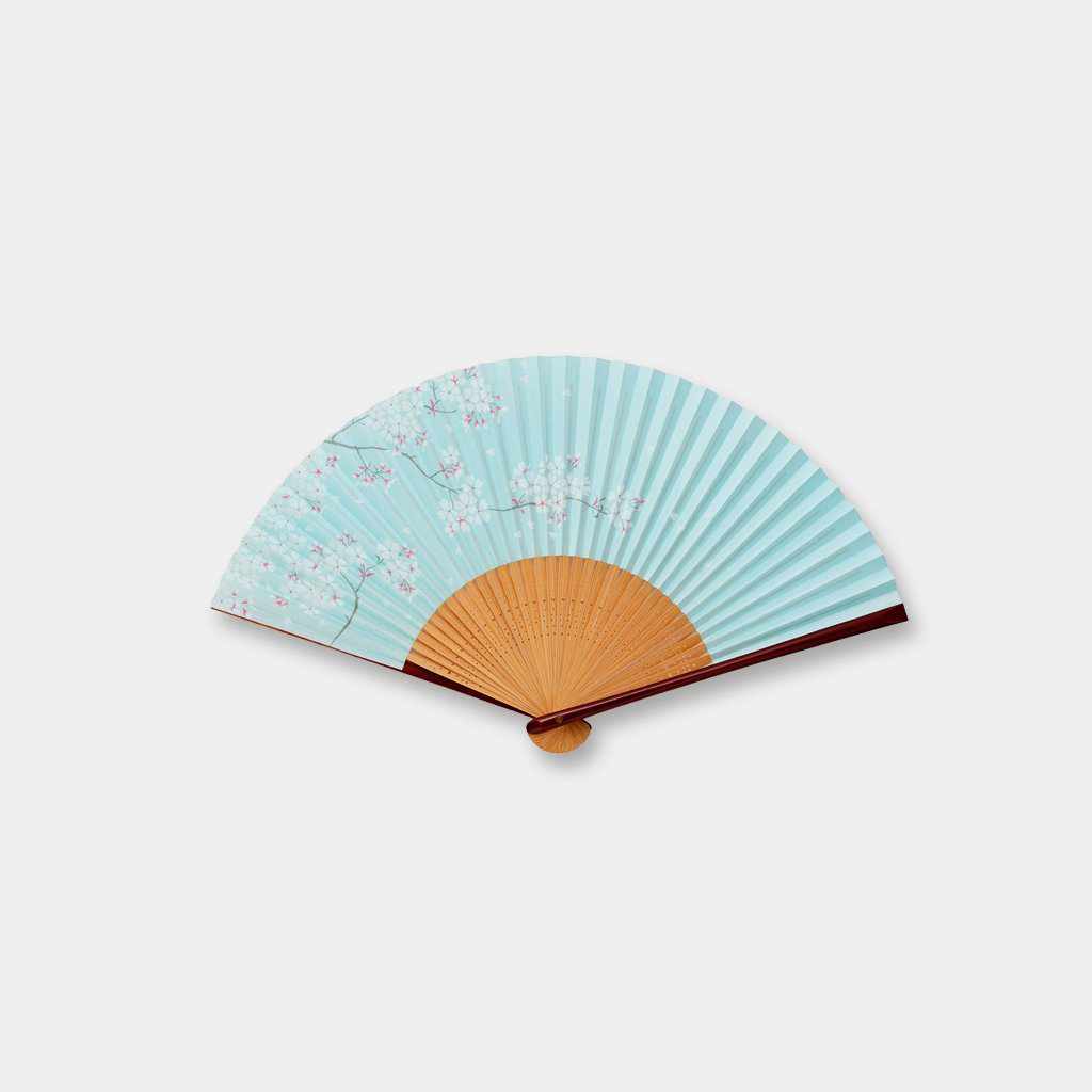 乐天商城 - 【扇子】女物 紙扇 春の空 | 京扇子 | 大西常商店